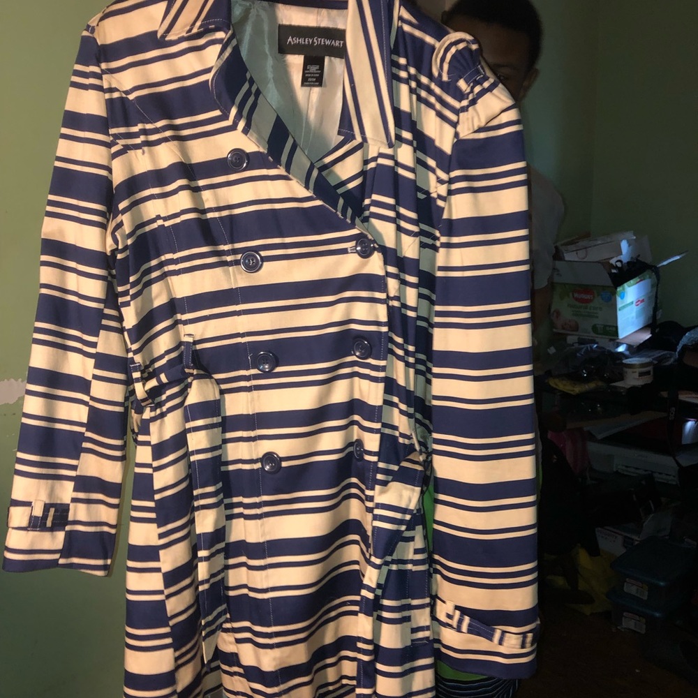 Stripped Trench Coat